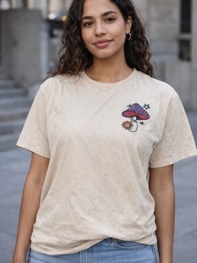 Bowery Supply Co Mushroom Graphic Tee cottage core neutral